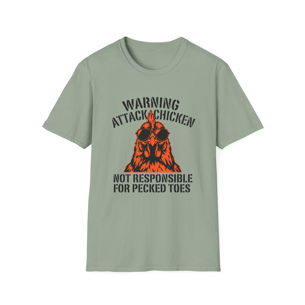 Warning Attack Chicken T-Shirt