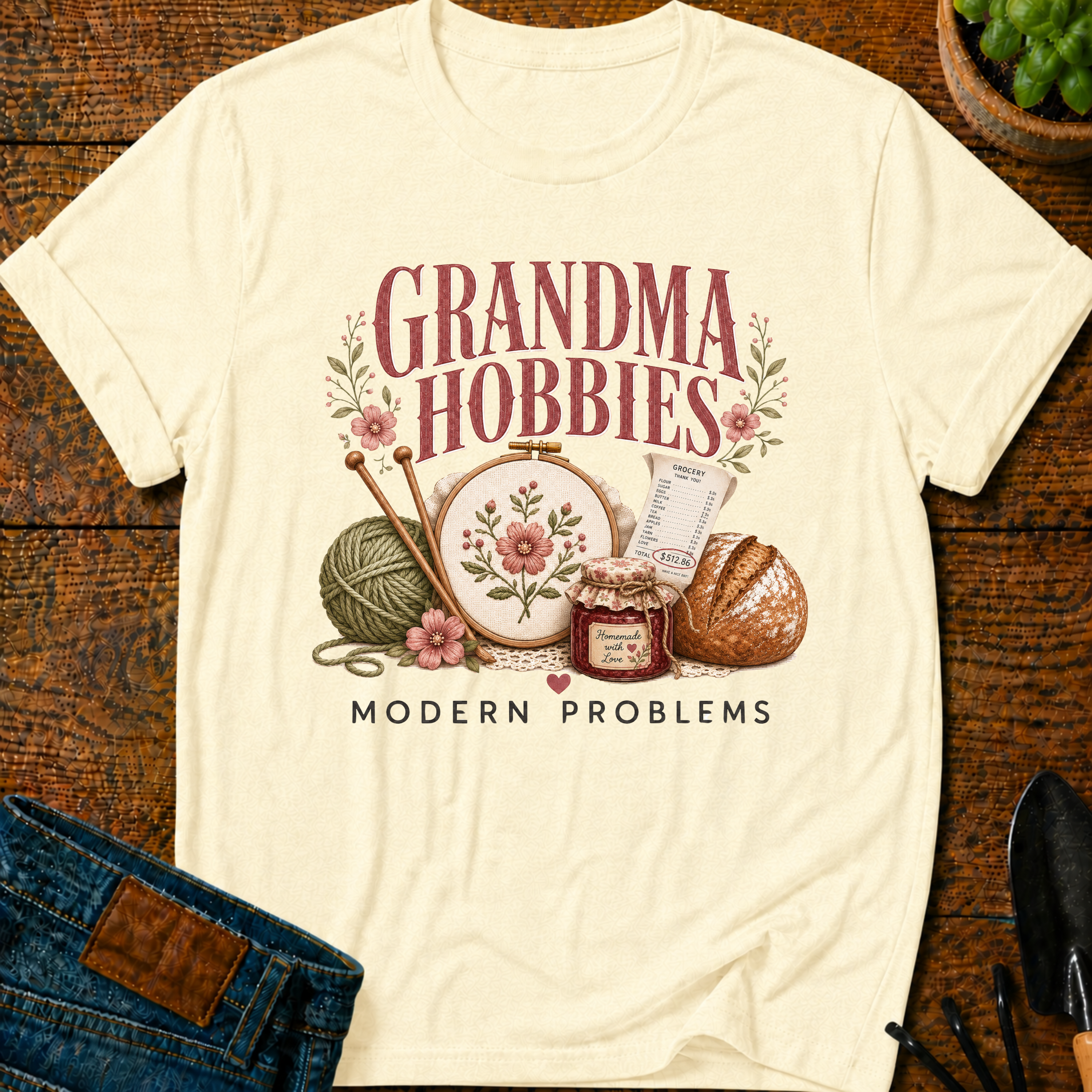 Grandma Hobbies Modern Problems T-Shirt