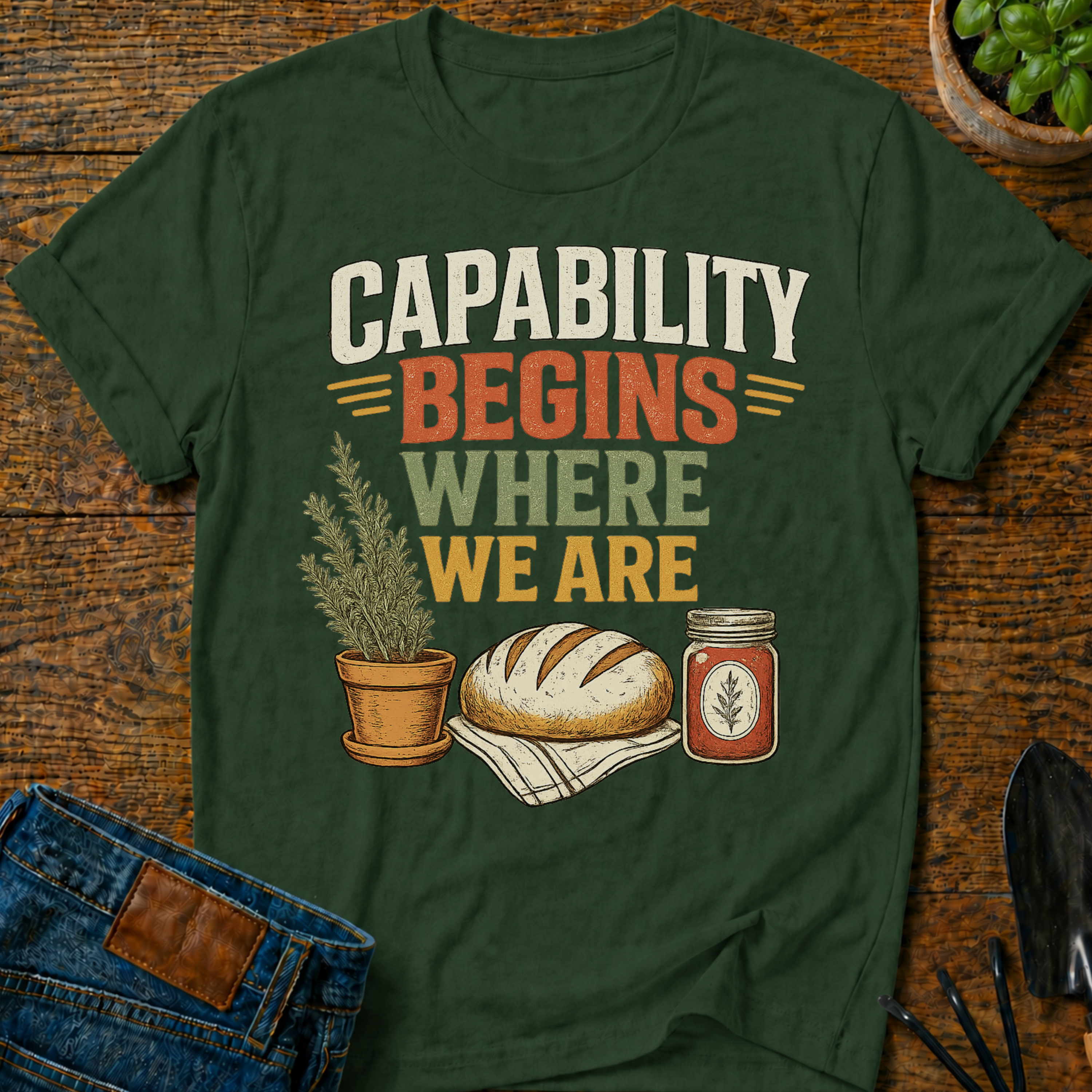 Capability Begins Where We Are Urban Homesteading T-Shirt