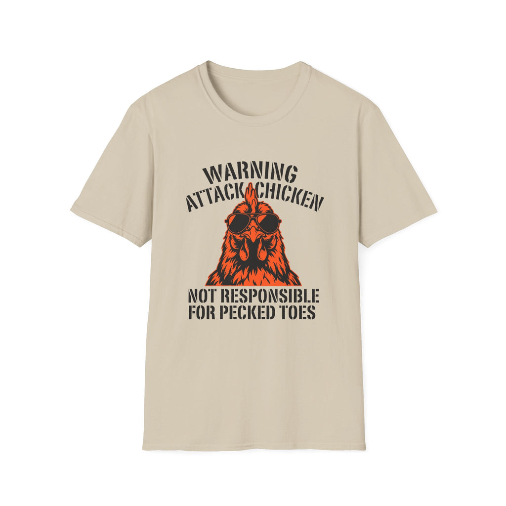 Warning Attack Chicken T-Shirt