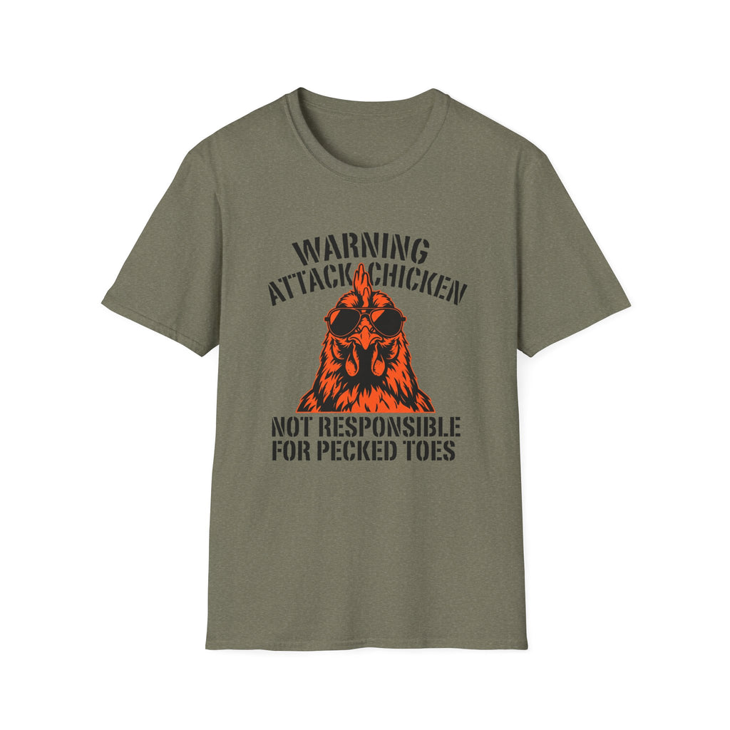 Warning Attack Chicken T-Shirt