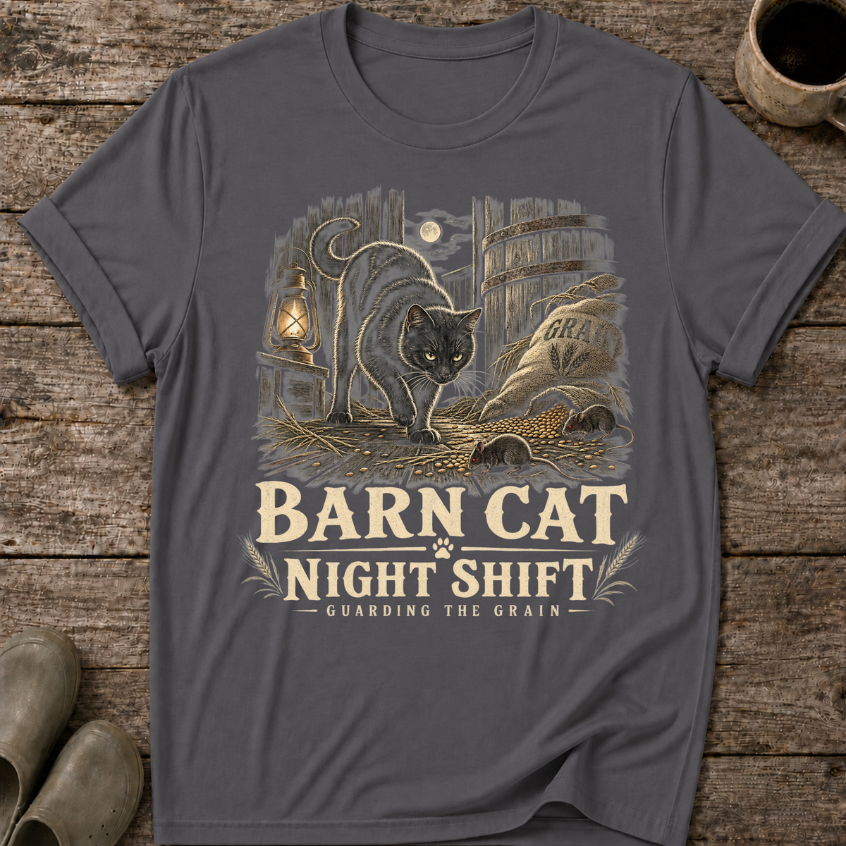 Barn Cat Night Shift Homestead T-Shirt