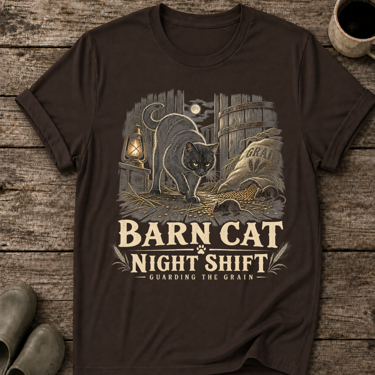 Barn Cat Night Shift Homestead T-Shirt