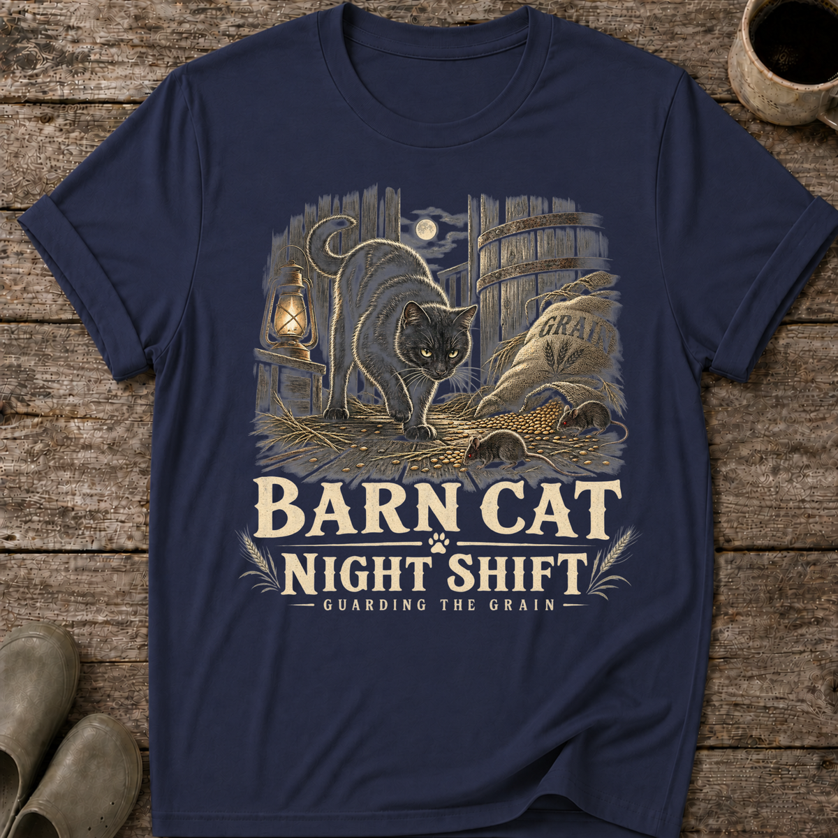 Barn Cat Night Shift Homestead T-Shirt