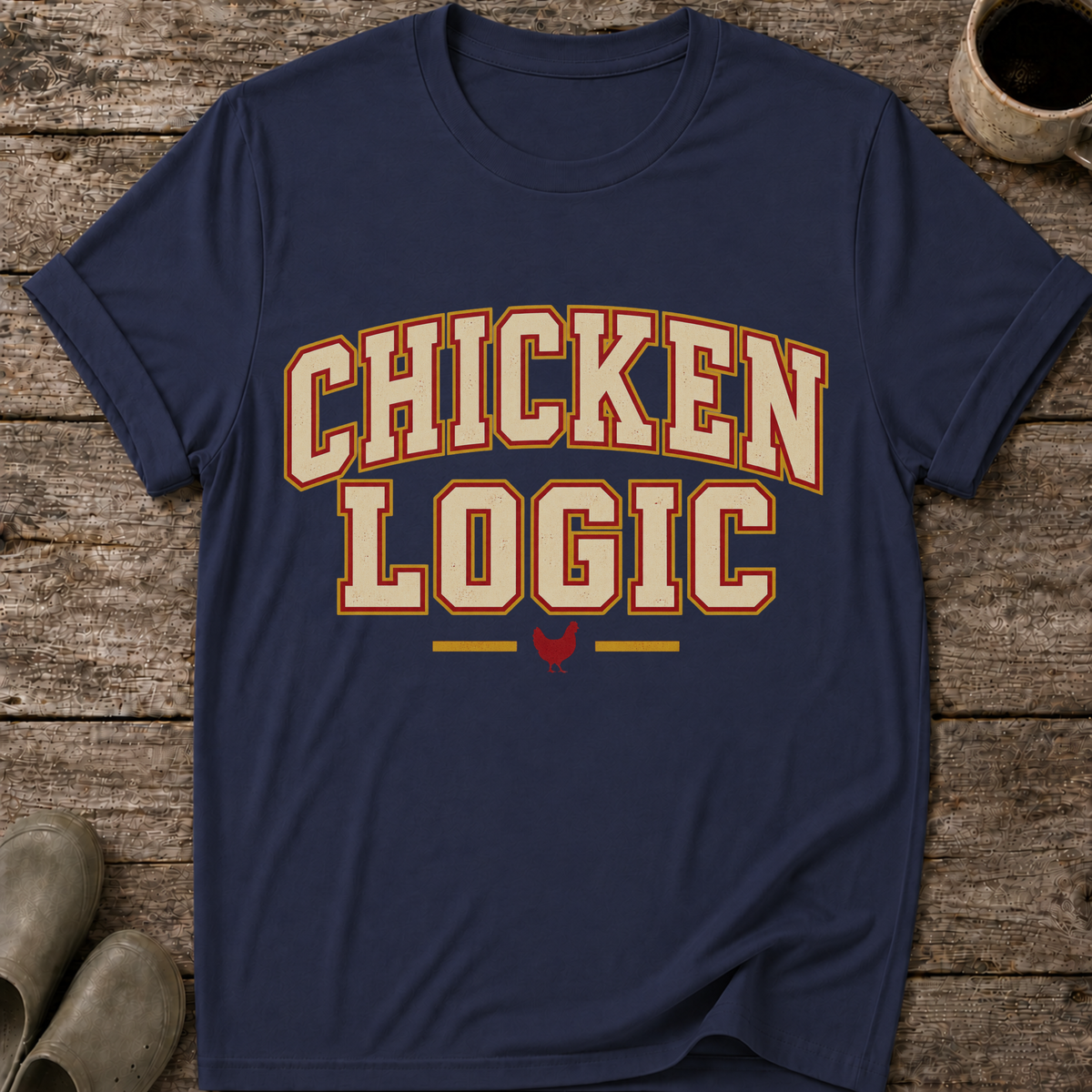 Chicken Logic Retro Athletic T-Shirt