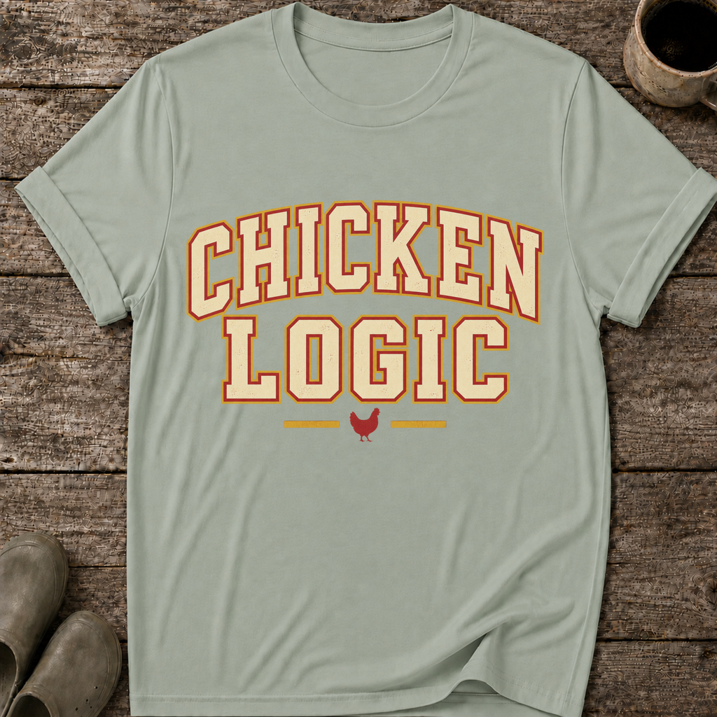 Chicken Logic Retro Athletic T-Shirt