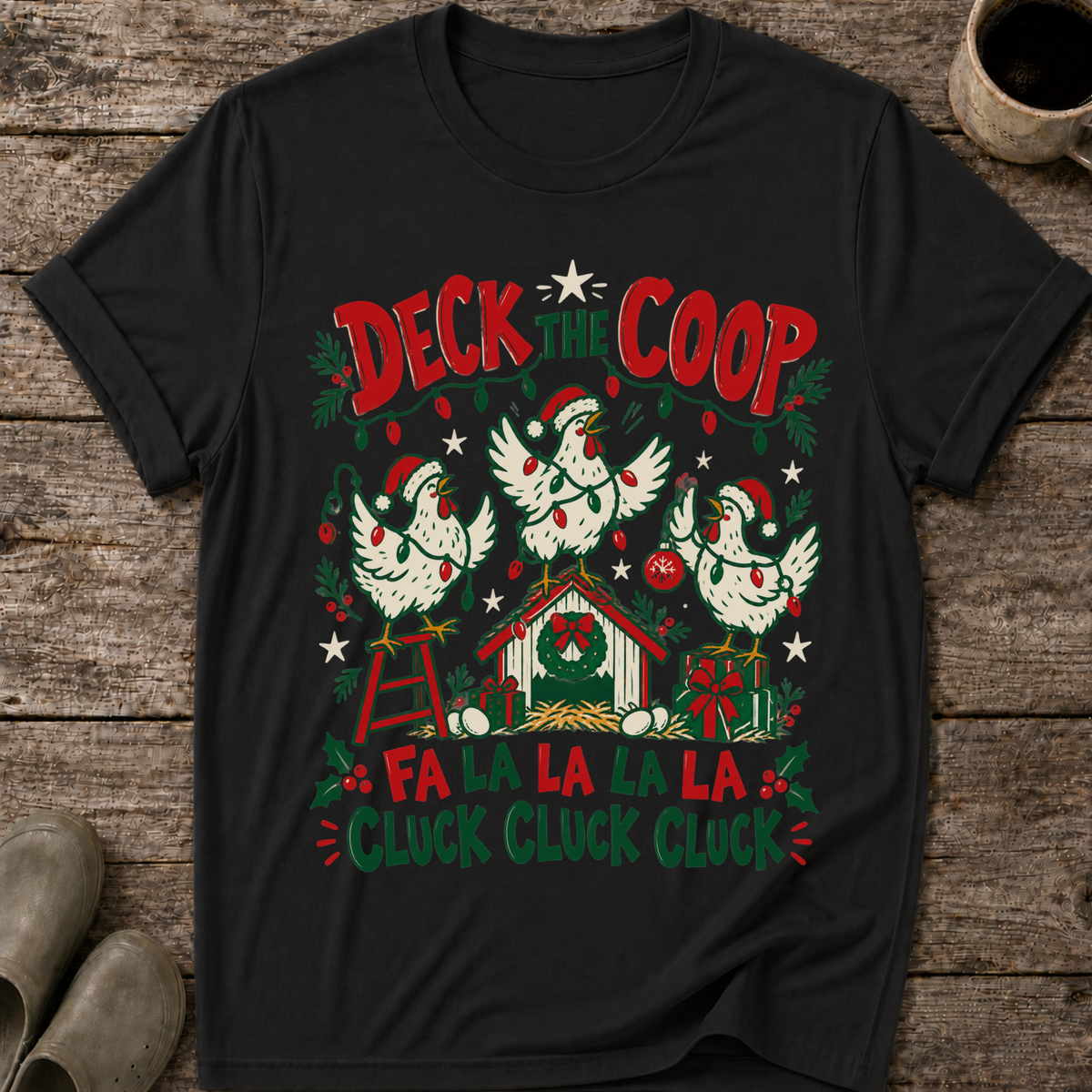 Deck the Coop Ugly Christmas Chicken T-Shirt