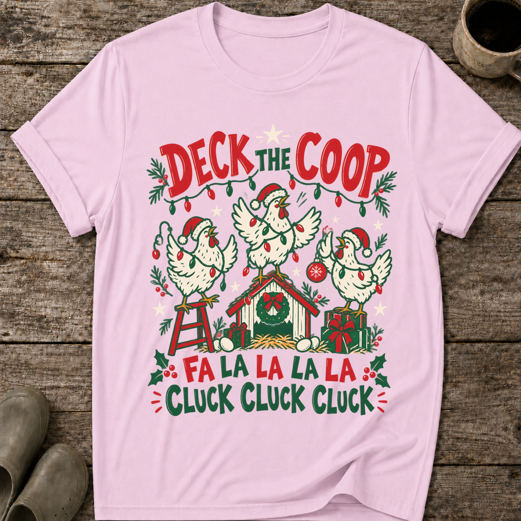 Deck the Coop Ugly Christmas Chicken T-Shirt