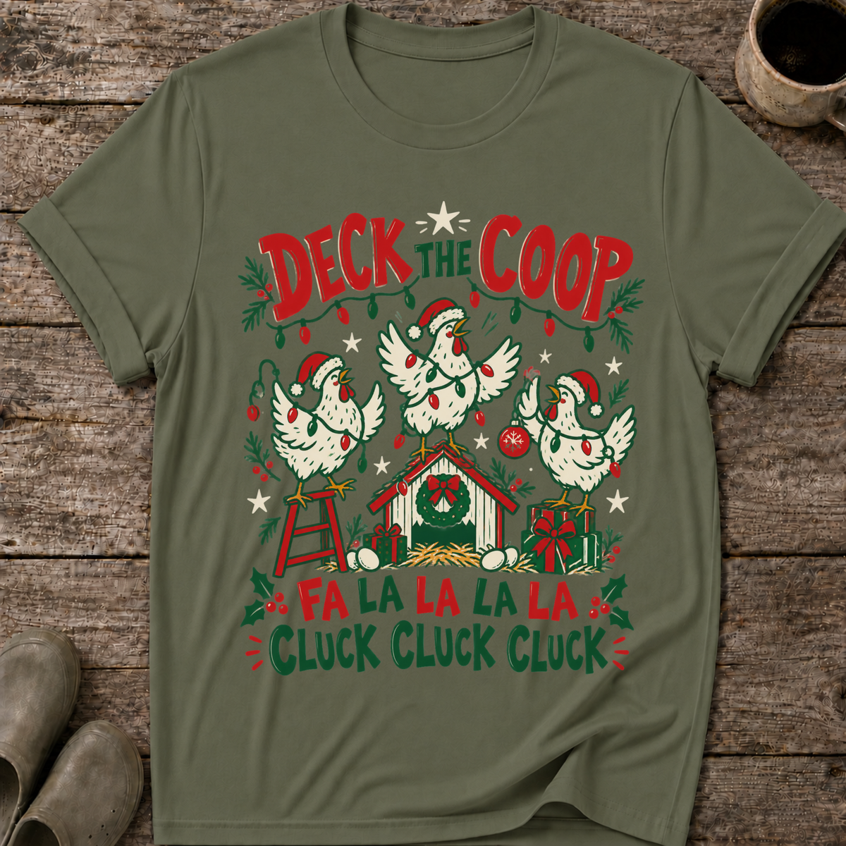 Deck the Coop Ugly Christmas Chicken T-Shirt