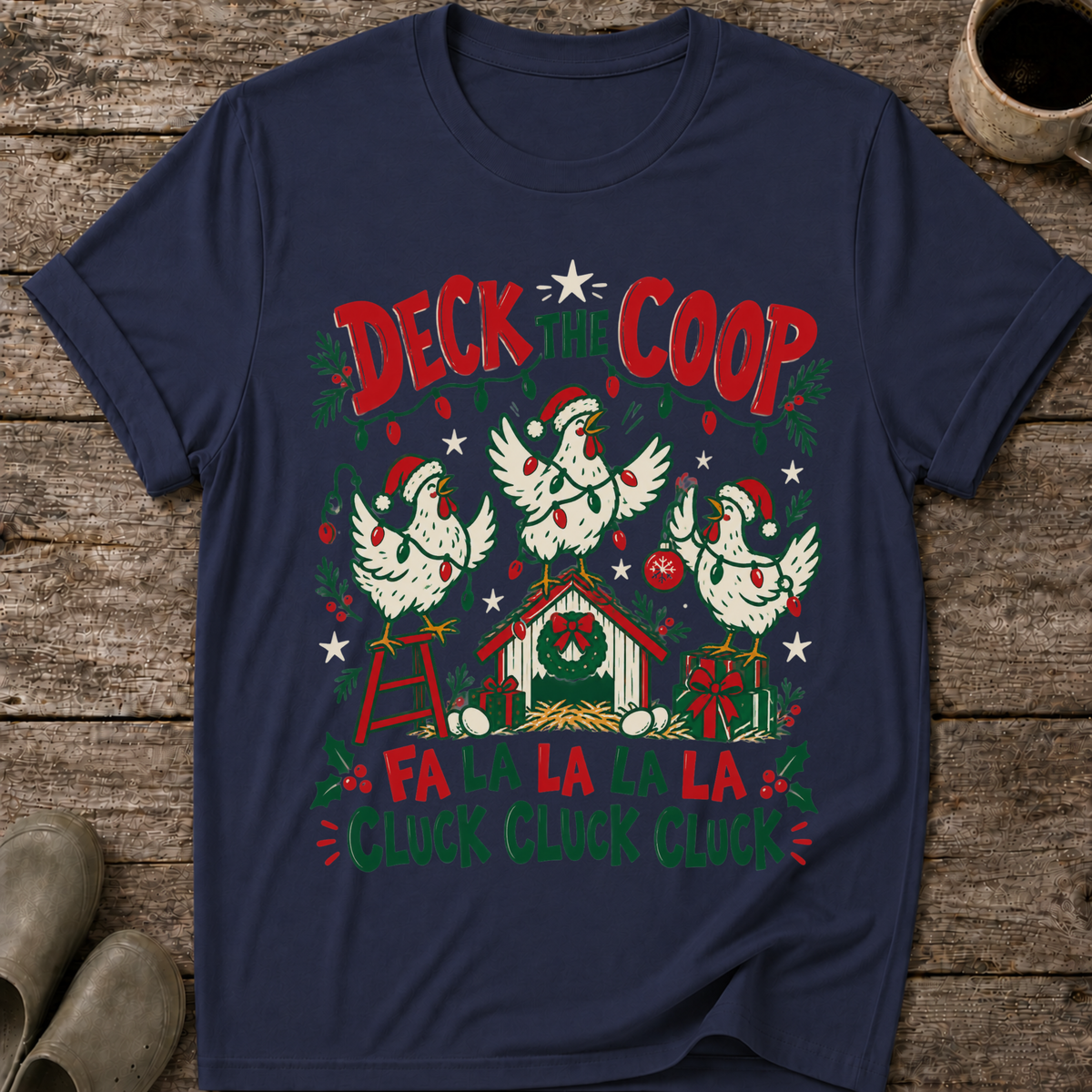 Deck the Coop Ugly Christmas Chicken T-Shirt