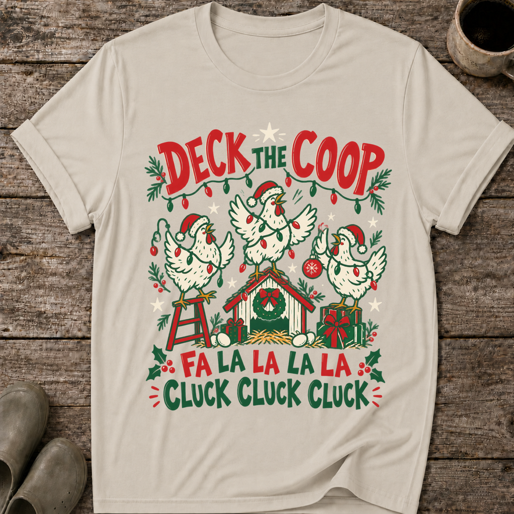 Deck the Coop Ugly Christmas Chicken T-Shirt