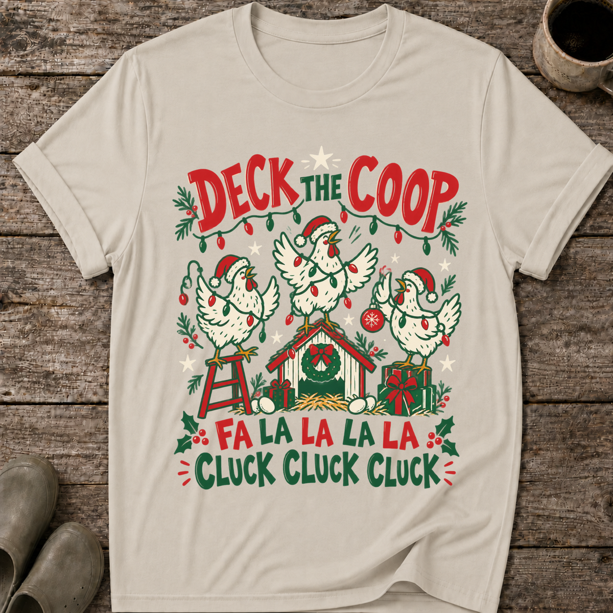 Deck the Coop Ugly Christmas Chicken T-Shirt