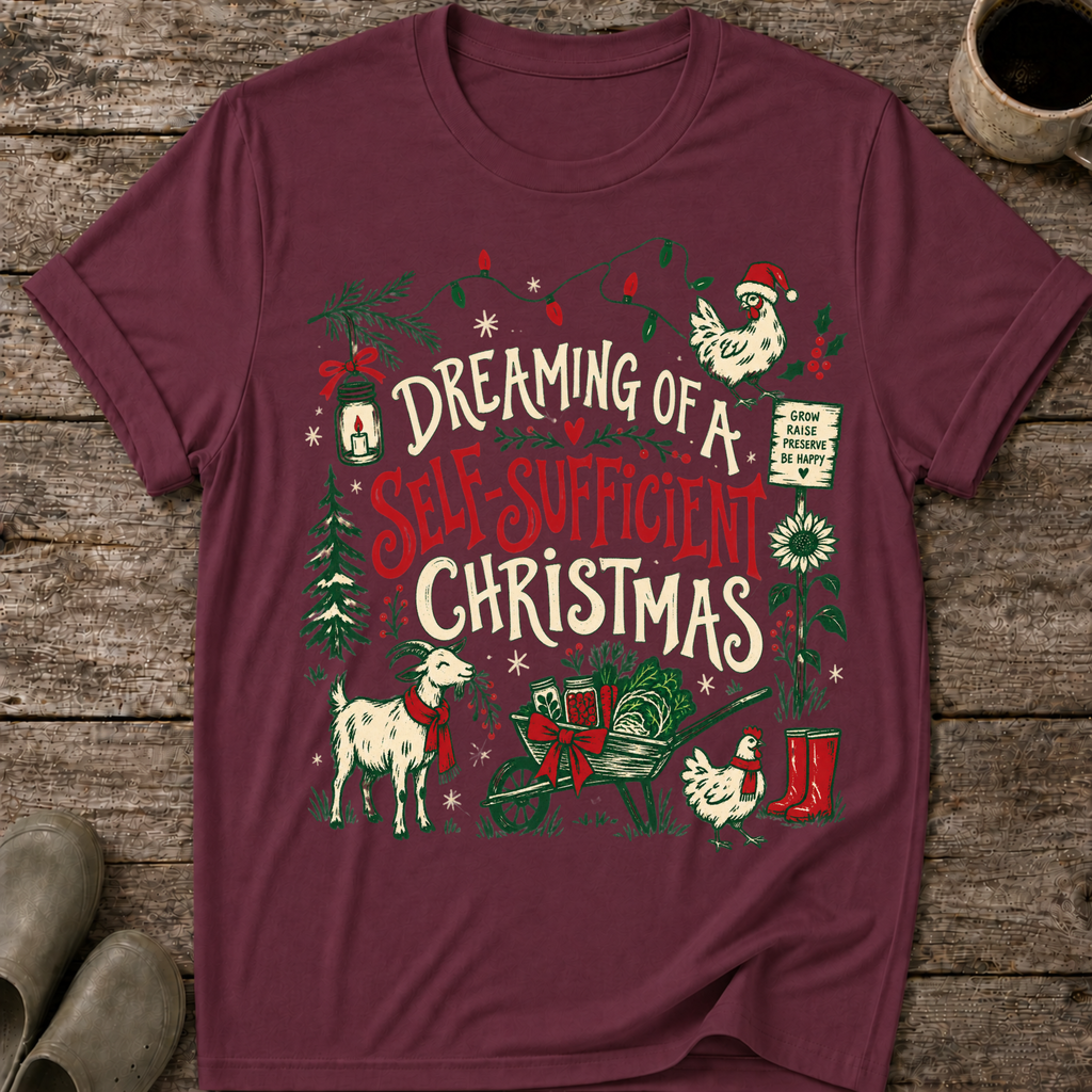 Dreaming of a Self-Sufficient Christmas Ugly Christmas T-Shirt