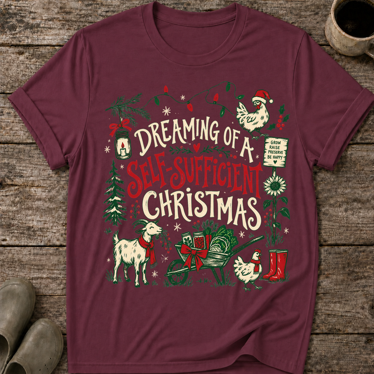Dreaming of a Self-Sufficient Christmas Ugly Christmas T-Shirt