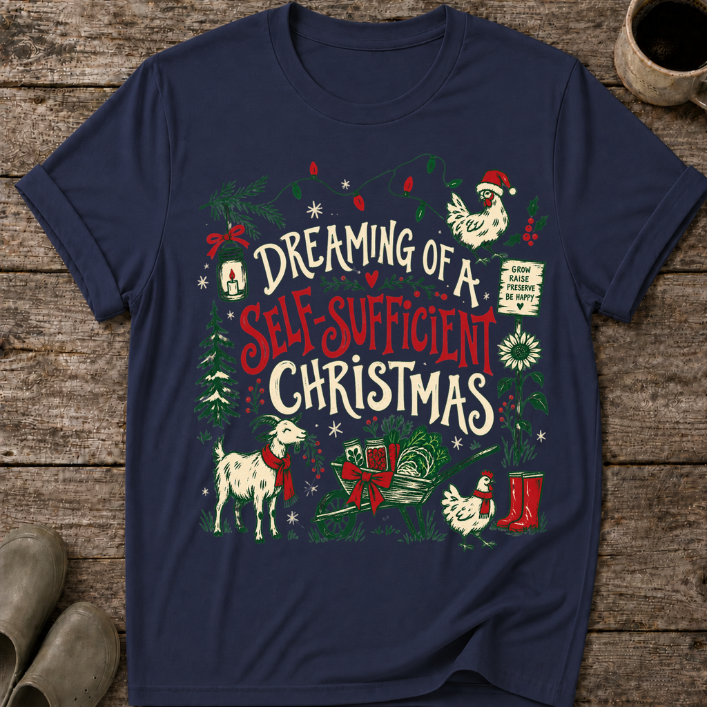 Dreaming of a Self-Sufficient Christmas Ugly Christmas T-Shirt