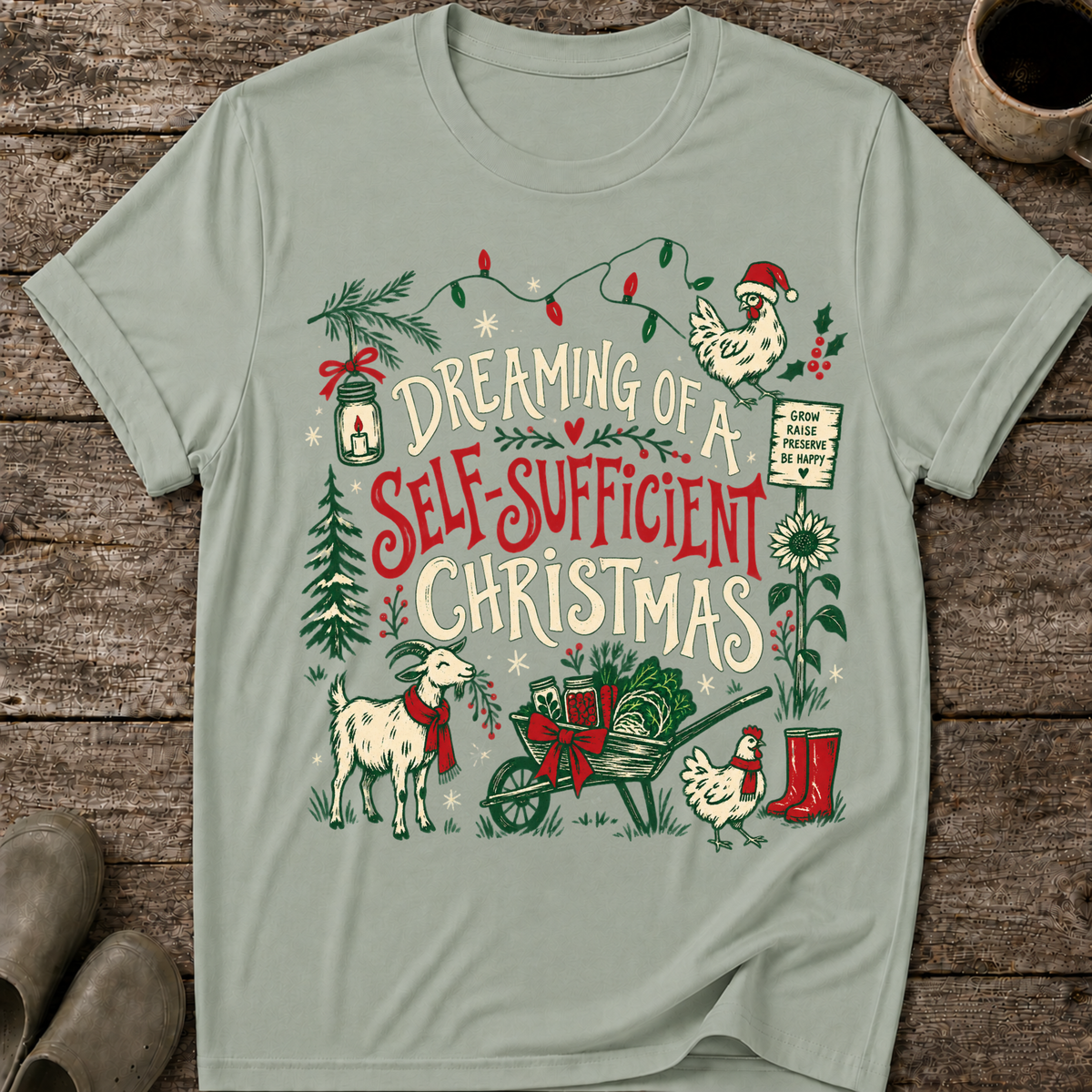 Dreaming of a Self-Sufficient Christmas Ugly Christmas T-Shirt