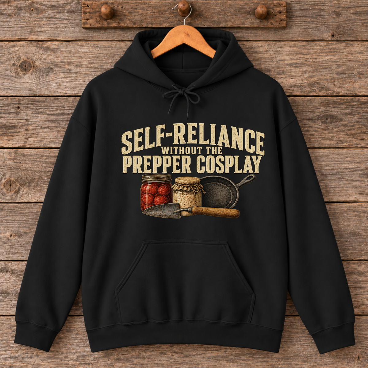 Self-Reliance Without the Prepper Cosplay Hoodie