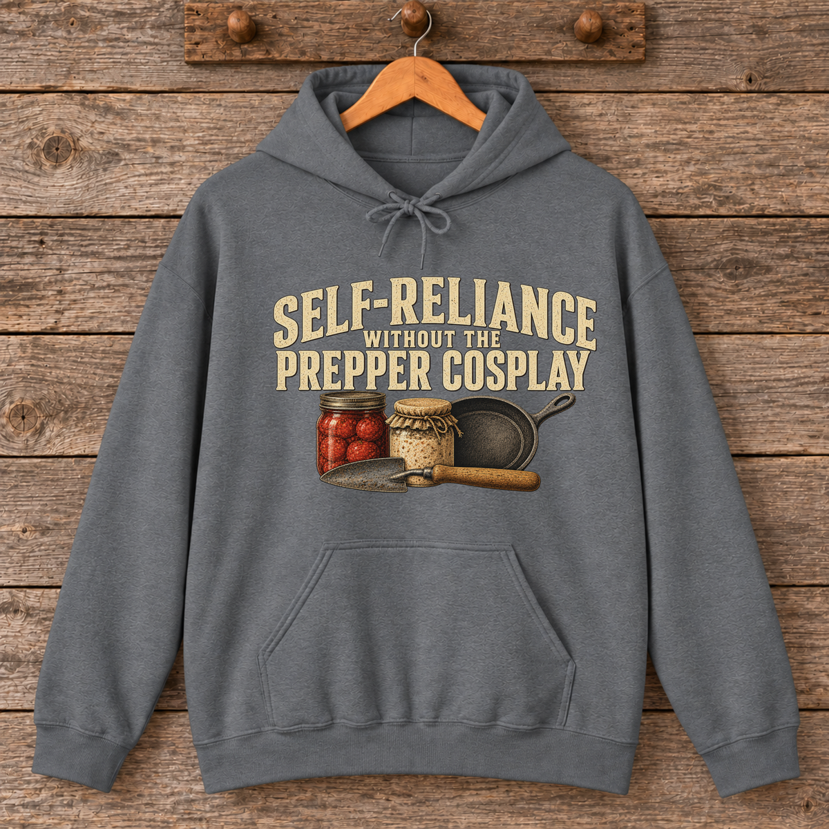 Self-Reliance Without the Prepper Cosplay Hoodie