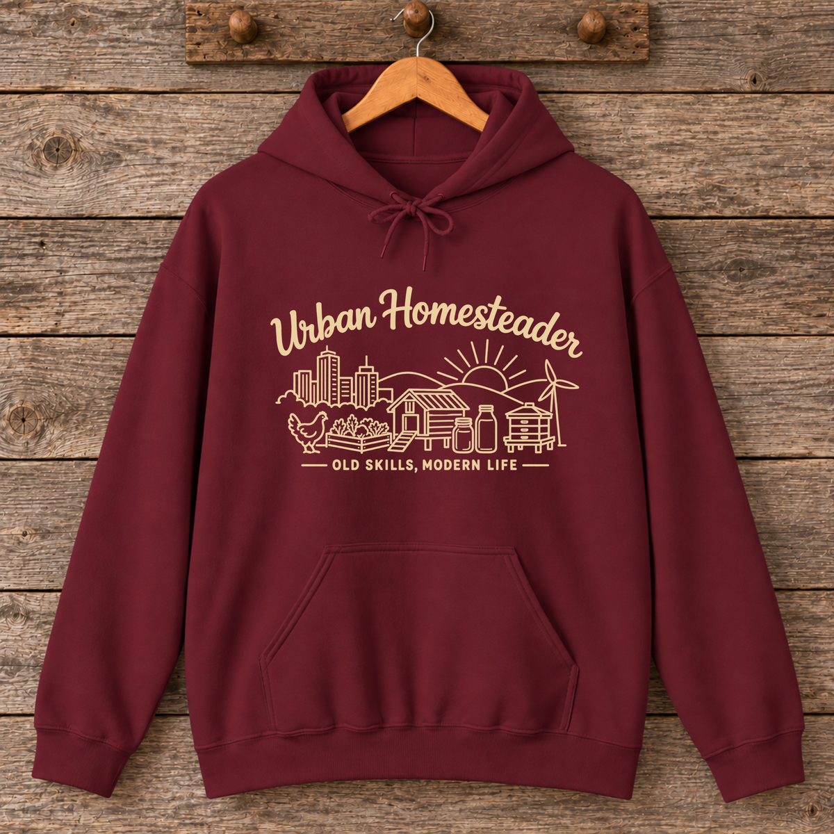 Urban Homesteader Old Skills Modern Life Hoodie