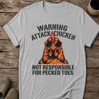 Warning Attack Chicken T-Shirt