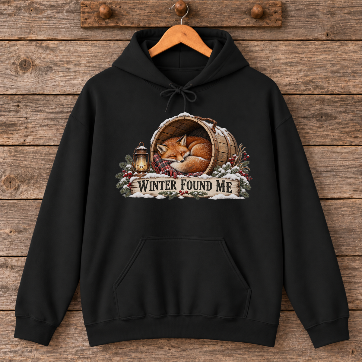 Winter Found Me Sleeping Fox Hoodie