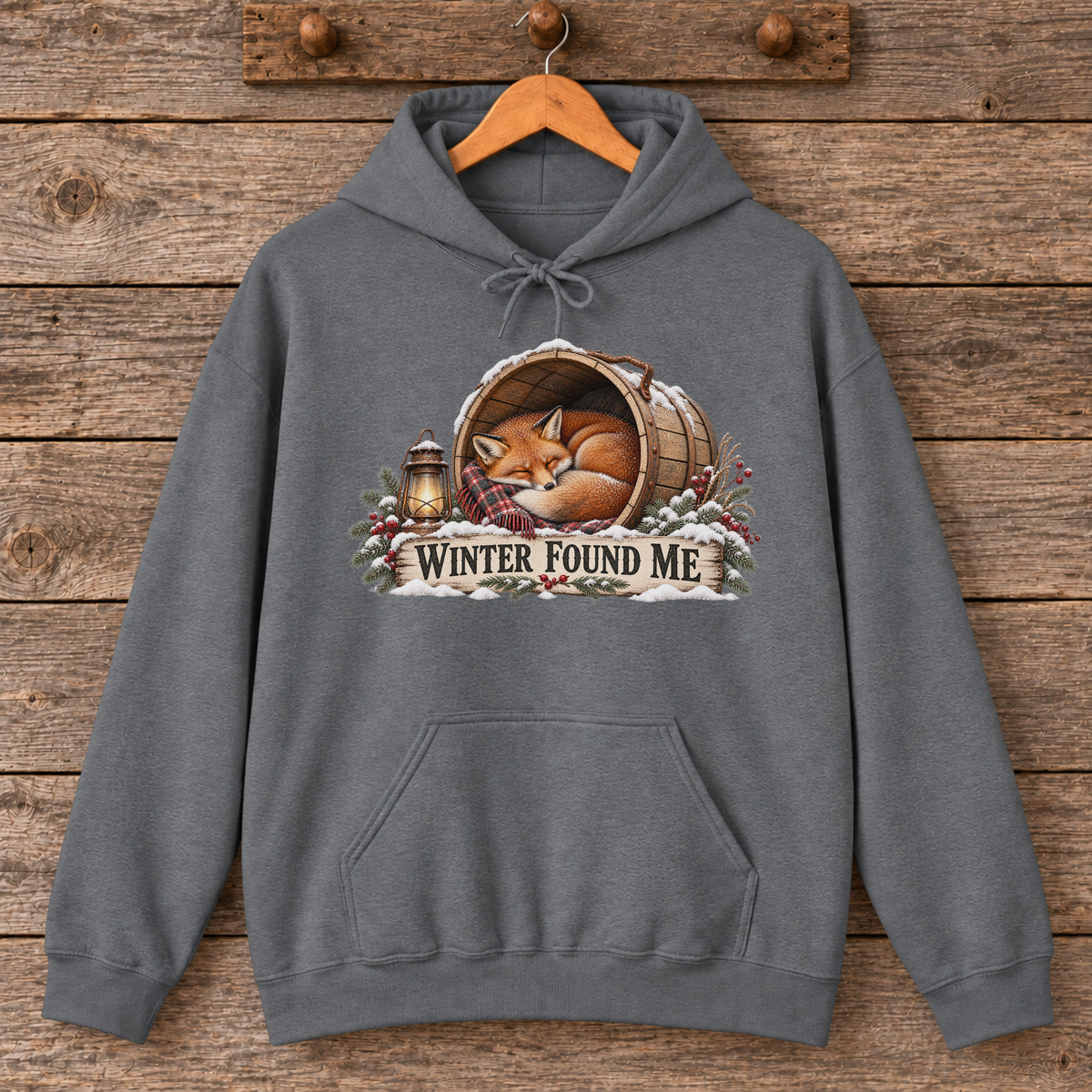 Winter Found Me Sleeping Fox Hoodie