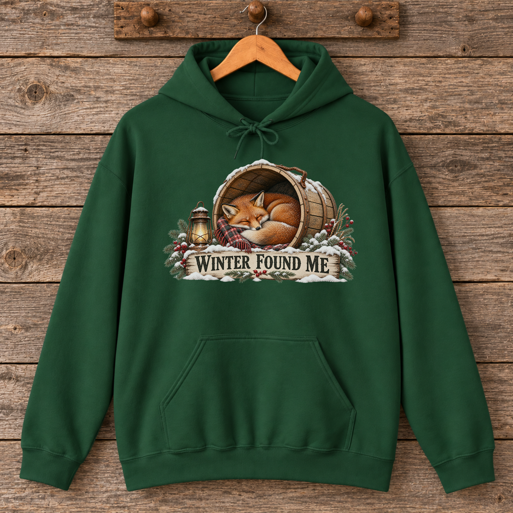 Winter Found Me Sleeping Fox Hoodie
