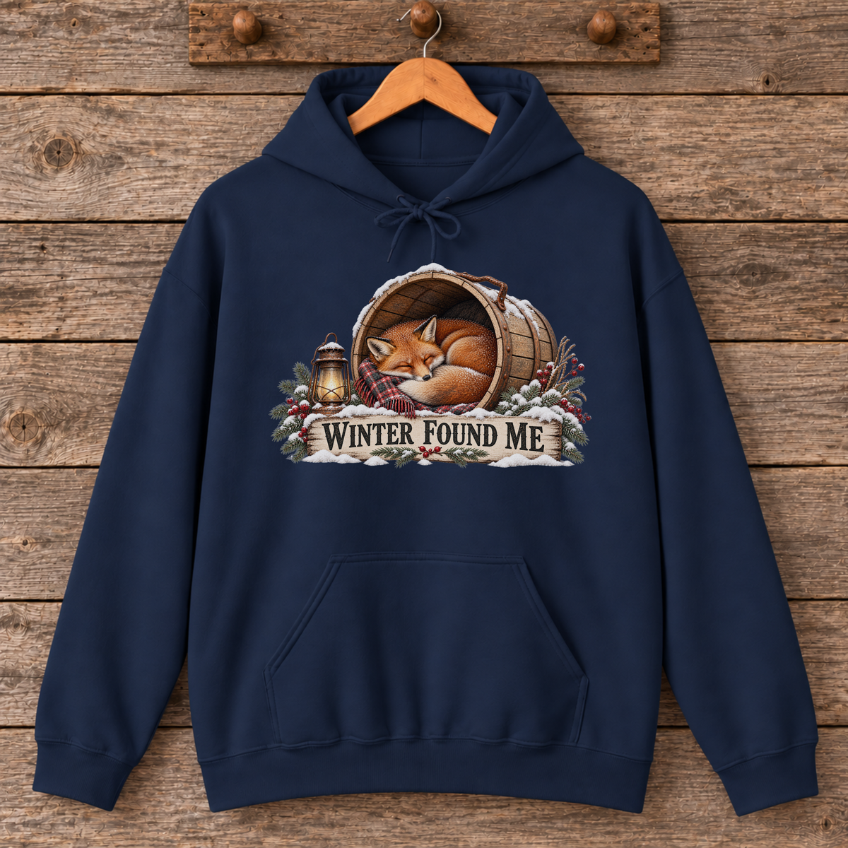 Winter Found Me Sleeping Fox Hoodie